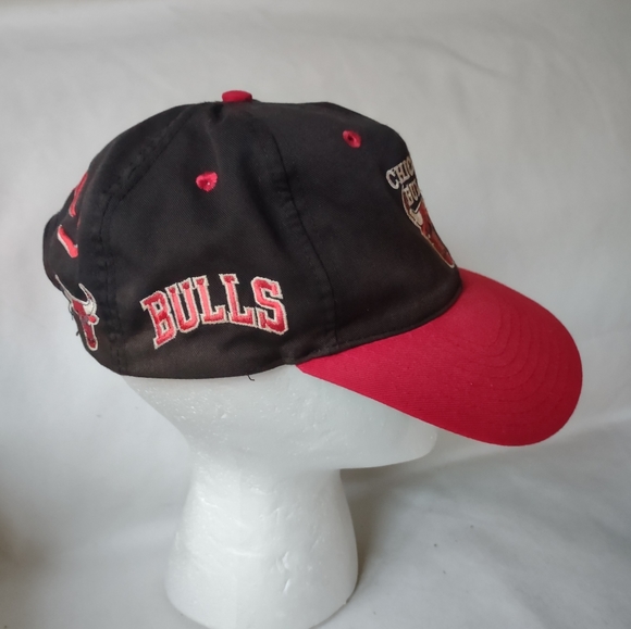Vintage Chicago Bulls Twins Enterprise SnapBack Hat Cap NBA Graffiti Double Logo - Picture 3 of 12